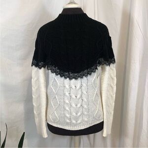 ❤️ LAST CHANCE Zara Knitwear Fancy Collection Mockneck Colorblock Chunky Sweater